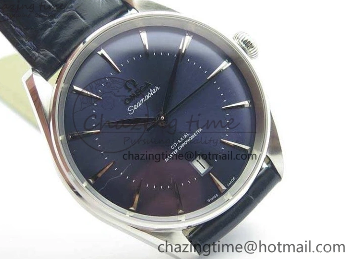 0228 Upgraded Seamaster Edizione Venezia SS Best Edition Blue Dial On Leather Strap A 8121